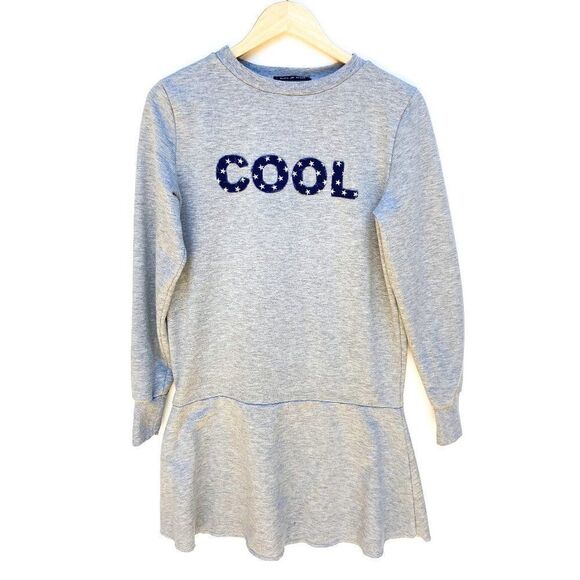 Anita De Groot Light Gray Cool Star Print Trumpet Sweatshirt Dress - Picture 1 of 5